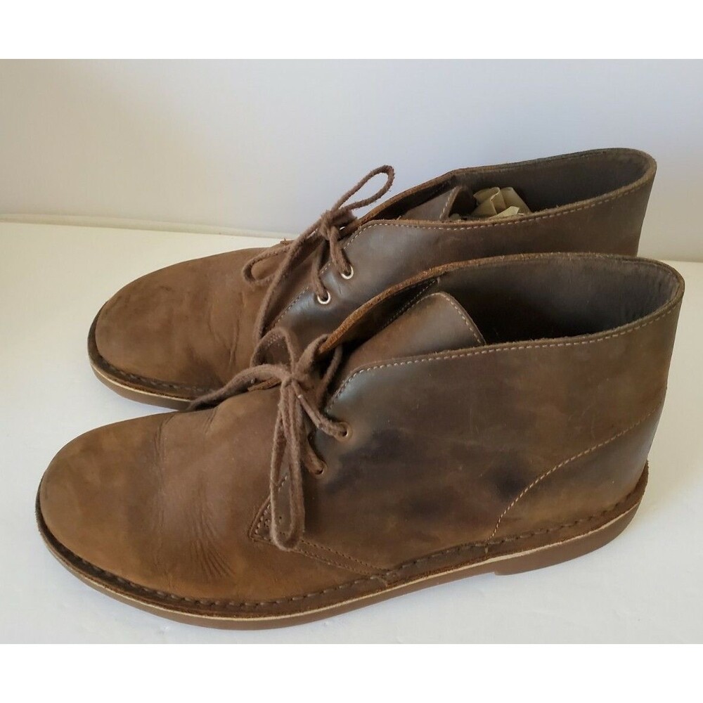 Clarks 15260 Desert Brown Boot leather Beewax Shoes Men's 9.5 Women 11 Ankle